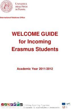 WELCOME GUIDE for Incoming Erasmus Students 